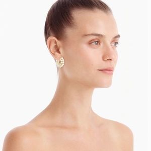 J. Crew Layered Mini Pearl Hoop Earrings 💖